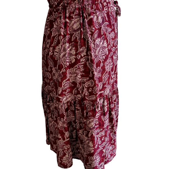 Gap Womens Sleeveless V-neck Flutter Hem Ruffle Dress Red Floral Size XS - Picture 6 of 9